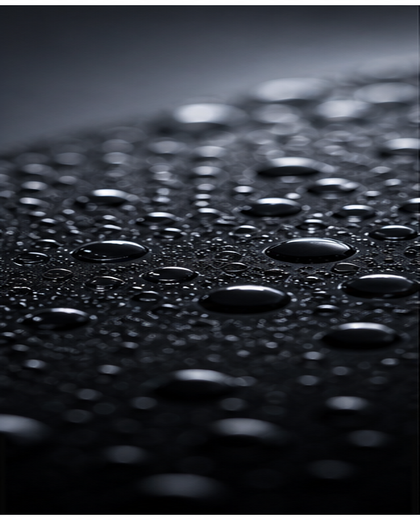Gouttes d'eau sur protection céramique