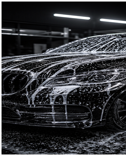 Lavage et detailing d'une voiture noire